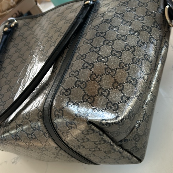 GUCCI GG crystal canvas 213048 EUC 🩶🖤Metallic - Picture 15 of 17